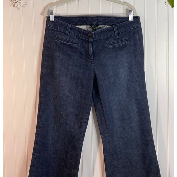 J.Crew Womens City Fit Dark Wash Wide Leg Denim Pants Size 10 - Picture 3 of 13